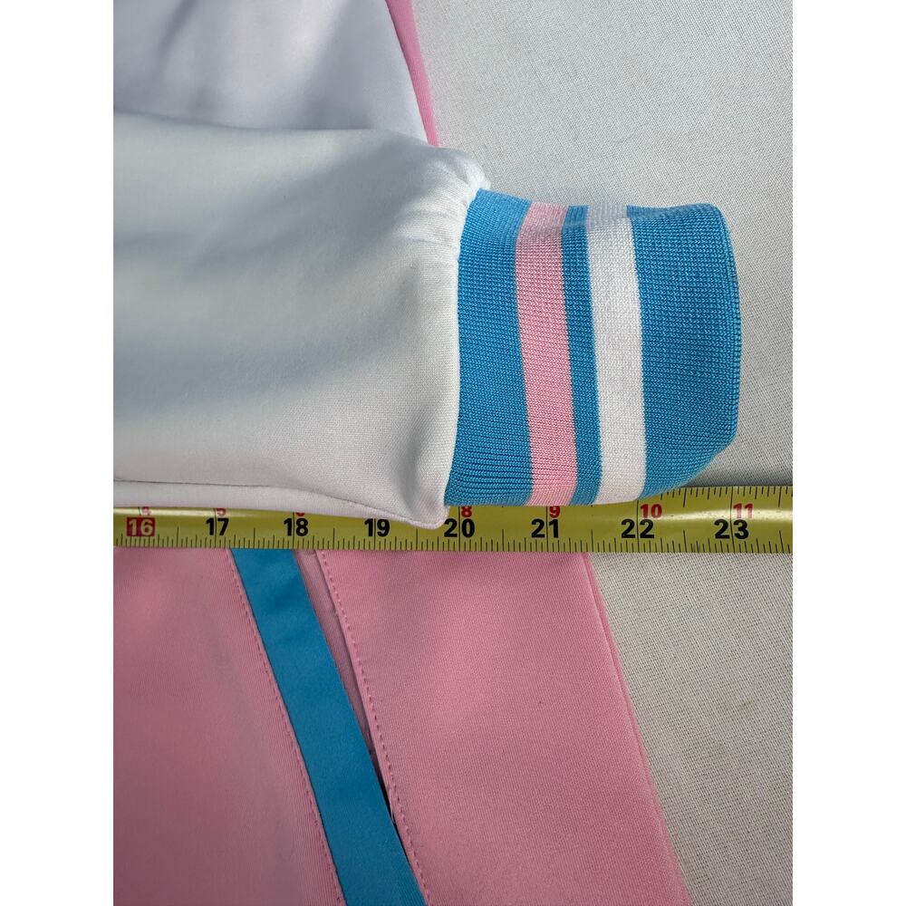 Le Tigre Men's sz XL Pink Blue & White Track Jacket Pastel Tri Color Large Logo - Picture 8 of 11